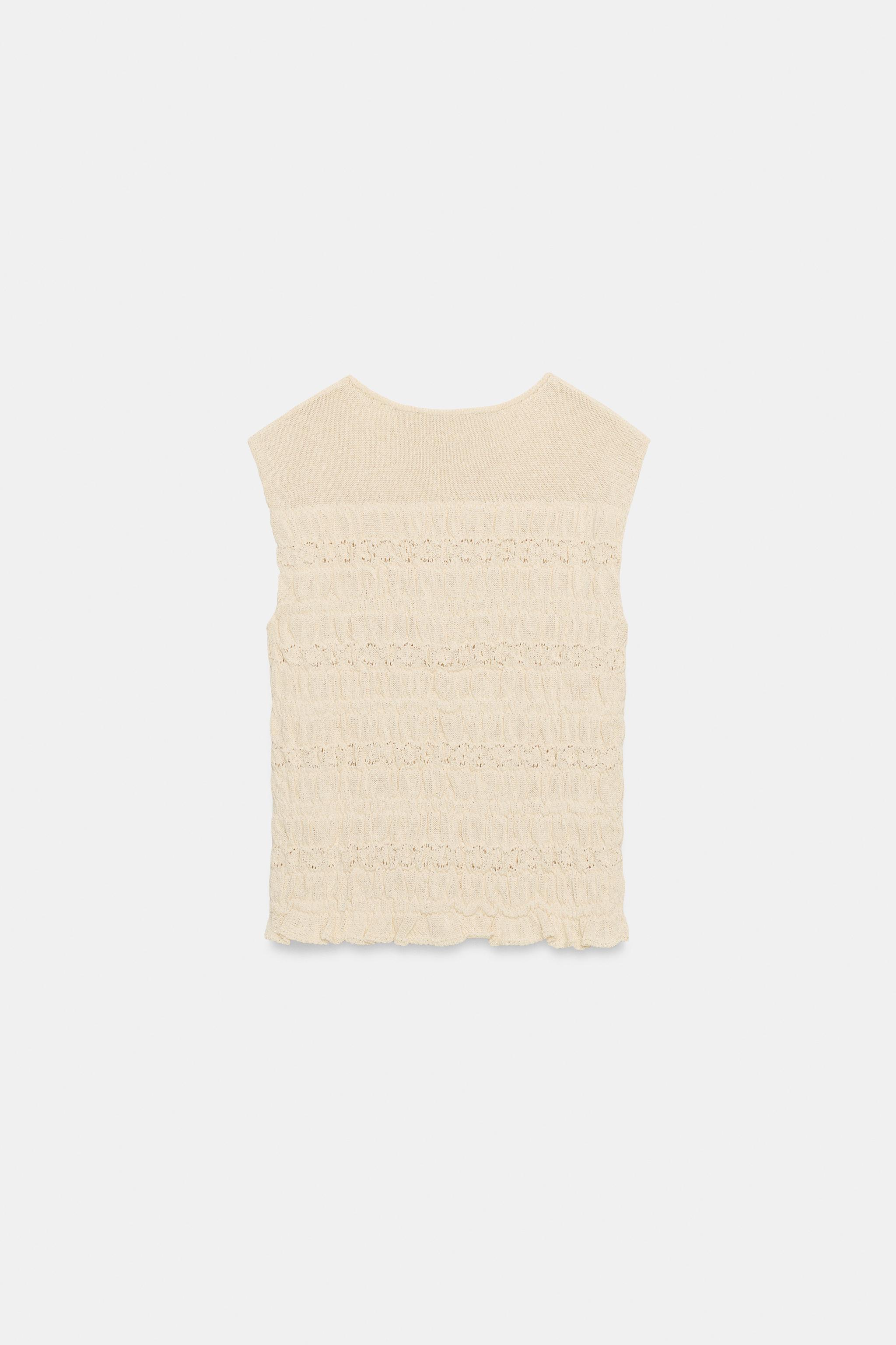 TOP EN MAILLE NID D'ABEILLE